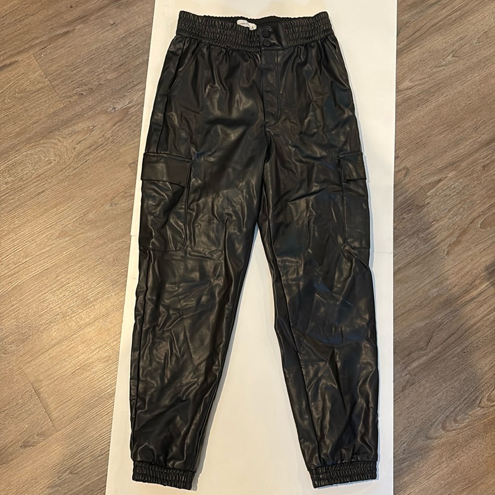 abercrombie faux leather cargo pants